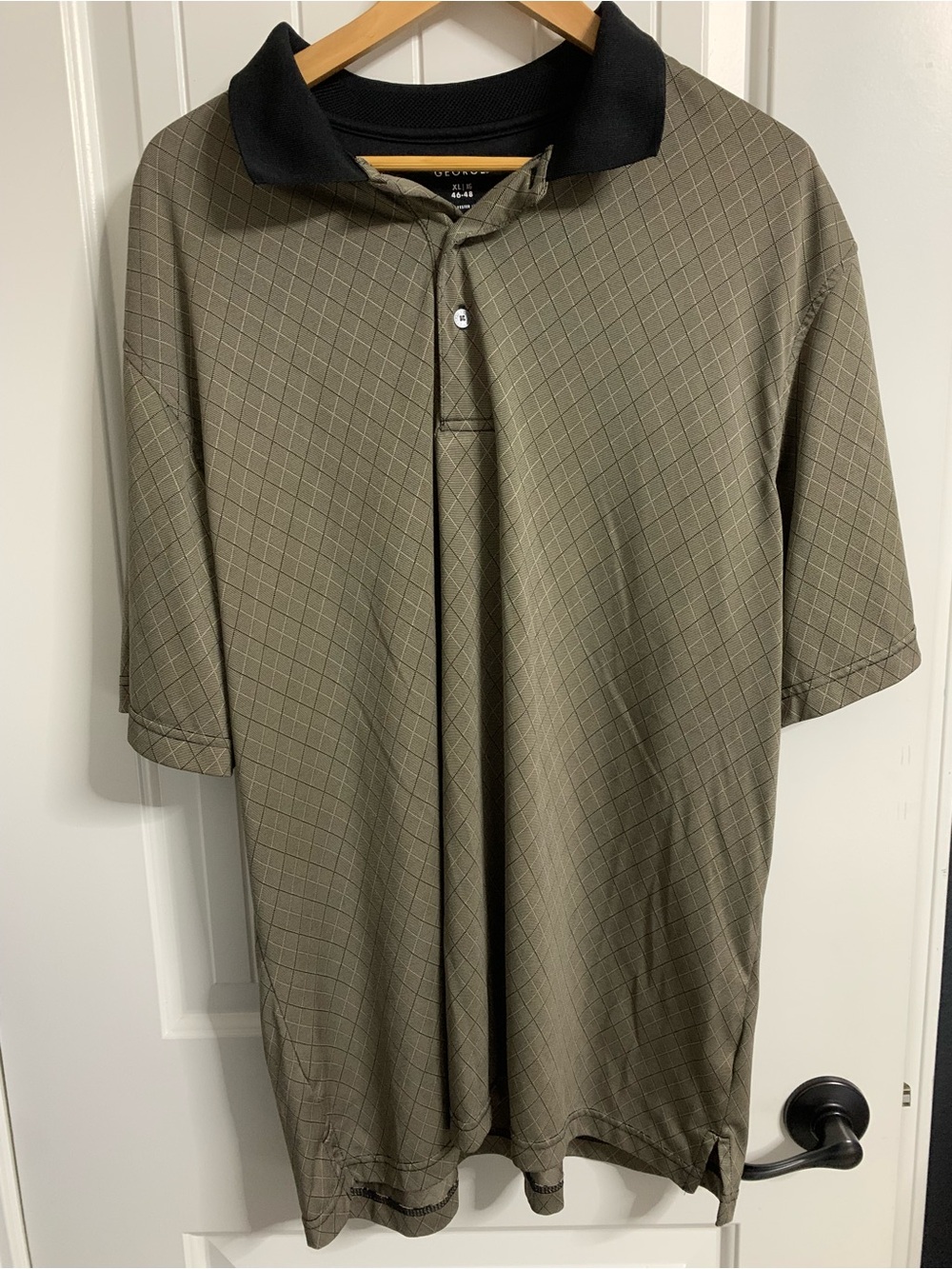 George Olive Green Polo with Black Collar